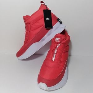 Sorel Out N About III Puffy Zip Insulated Waterproof Boots Cherrybomb Red